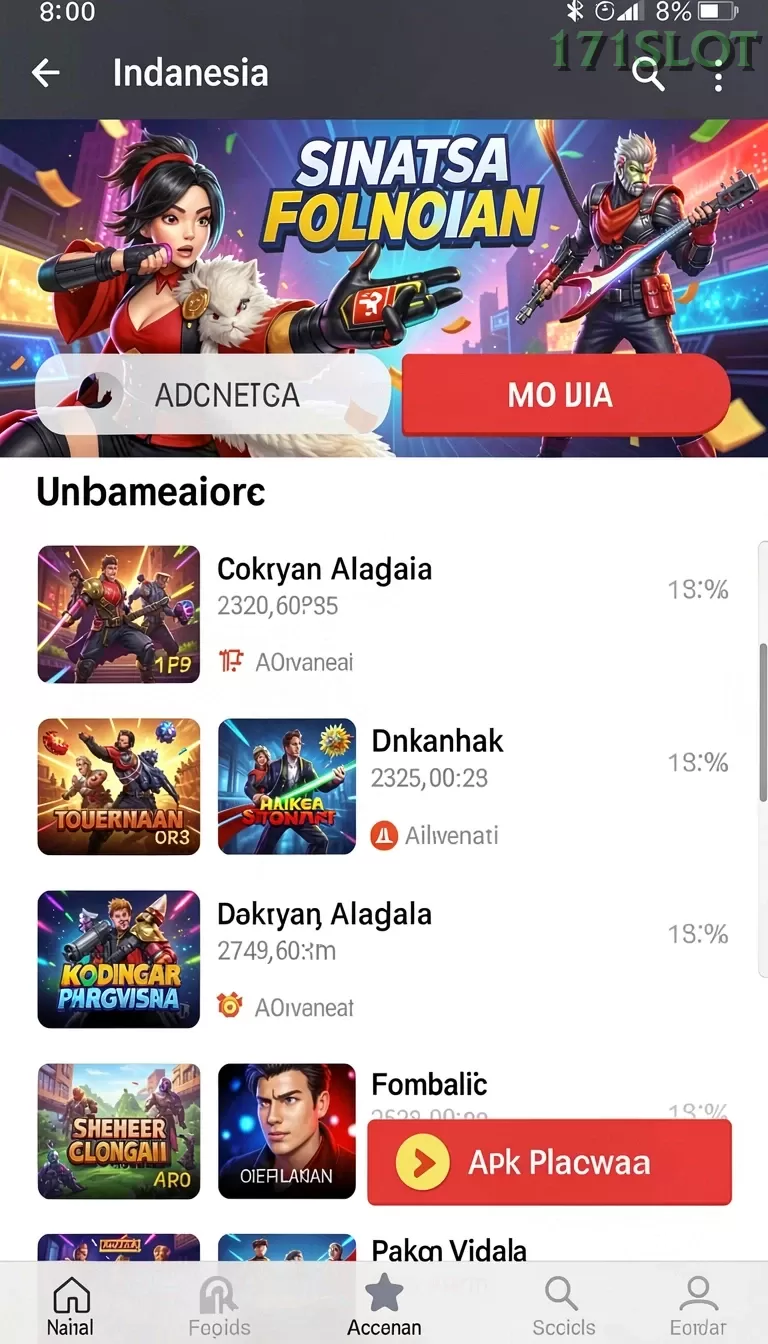 Cuplikan layar MONTE77 — aktivitas